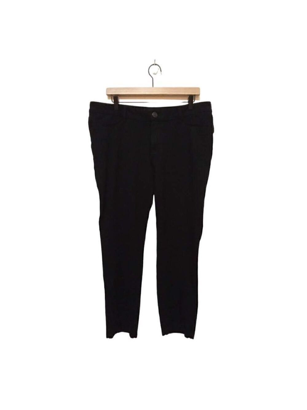Seven7 Black Skinny Leg Ponte Stretch Mid Rise Pants Sz 16